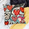  Valentines Day Throw pillow Covers , Love Heart Tree Spring Farmhouse Holiday Red Cushion Case for Home Sofa Couch Decoration