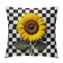 PHYHOO Summer decoration Square pillowcase Sunflower decoration farmhouse hug pillowcase Buffalo plaid short plush pillowcase home decor