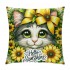 PHYHOO Summer pillow Cover Cat Decor Sunflower Farmhouse Seasonal pillow Case Decorations for Home Sofa Couch (Yellow)