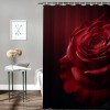 Shangniulu Art Red Roses Bathroom Set with Shower Curtain and Rugs, Toilet Lid Cover, Bath Mat, Romantic Roses Shower Curtains for Bathroom Decor, Waterproof Fabric Bathroom Shower Curtain Sets with 