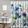 Shangniulu Spring Shower Curtain for Bathroom, Watercolor Green Leaves Plant Shower Curtain Set with Hooks, Washable Durable Polyester Fabric