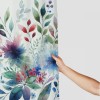 Shangniulu Spring Shower Curtain for Bathroom, Watercolor Green Leaves Plant Shower Curtain Set with Hooks, Washable Durable Polyester Fabric