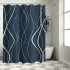 Shangniulu Shower Curtain for Bathroom with Hooks,Shower Curtain Set,White Stripe Bath Curtains Decorative Shower Curtains Water Repellent Washable