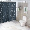 Shangniulu Shower Curtain for Bathroom with Hooks,Shower Curtain Set,White Stripe Bath Curtains Decorative Shower Curtains Water Repellent Washable