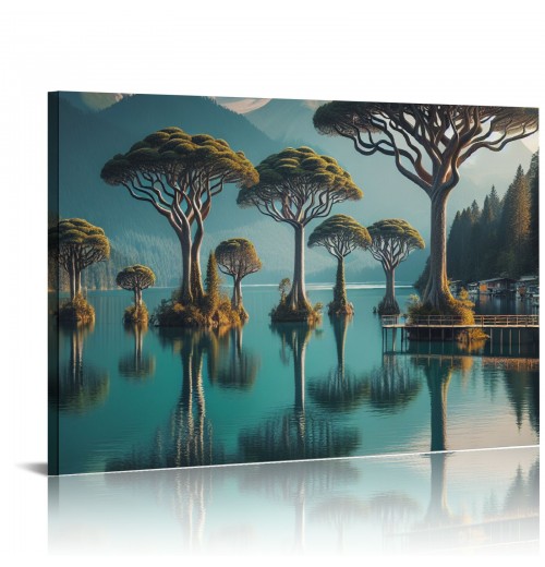 Shangniulu Natural landscape Wall Art Landscape Trees Canvas art Poster Living Room, Bedroom Decoration Wall Hanging Picture