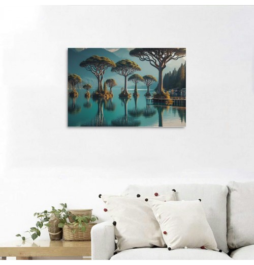 Shangniulu Natural landscape Wall Art Landscape Trees Canvas art Poster Living Room, Bedroom Decoration Wall Hanging Picture