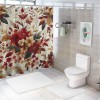 Shangniulu Shower Curtain, Watercolor Plant Leaves with Bathroom Shower Curtain Set with Hooks