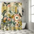 Shangniulu Shower Curtain, Springtime Treasured Flowers and Zigzags Boho Nordic,  Fabric Bathroom Decor Set with Hooks