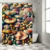 Shangniulu Botanical Shower Curtain, Abstract Mushrooms and Branches Colorful Woodland Life Design,  Fabric Bathroom Decor Set with Hooks