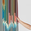 Shangniulu Abstract Shower Curtain, Vibrant Colored Stripes Vertical Pattern Funky a Modern Tile Illustration,  Fabric Home Bathroom Art for Bath Decor Set with Hooks