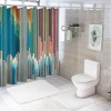 Shangniulu Abstract Shower Curtain, Vibrant Colored Stripes Vertical Pattern Funky a Modern Tile Illustration,  Fabric Home Bathroom Art for Bath Decor Set with Hooks