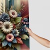 Shangniulu Floral Eucalyptus Shower Curtain, Wild Flower Bouquet Expressive Rustic Seasonal Botanic Artwork,  Fabric Bathroom Decor Set with Hooks