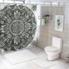 Shangniulu Shower Curtain, Flower Circle Retro Pattern Eastern Universe Theme,  Fabric Bathroom Decor Set with Hooks