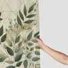 Shangniulu Eucalyptus Leaves Shower Curtain, Modern Minimal Polygonal Shapes Autumn Blooms with Leaf Art,  Fabric Bathroom Decor Set with Hooks