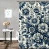 Shangniulu Shower Curtain, Wild Flowering Meadow in Vintage Engraving Style Botanic Art,  Fabric Bathroom Decor Set with Hooks