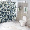 Shangniulu Shower Curtain, Wild Flowering Meadow in Vintage Engraving Style Botanic Art,  Fabric Bathroom Decor Set with Hooks