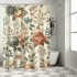 Shangniulu Shower Curtain, Minimal Flowers in Pastel Color Palette ,  Fabric Bathroom Decor Set with Hooks