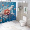 Shangniulu Flower Shower Curtain, Abstract Themed Modern Futuristic Image with Water Like Colored Artwork Print,  Fabric Bathroom Decor Set with Hooks