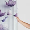 Shangniulu Flower Shower Curtain, Abstract Themed Modern Futuristic Image with Water Like Colored Artwork Print,  Fabric Bathroom Decor Set with Hooks