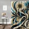 Shangniulu Shower Curtain, Summery Thistles in Retro Minimal Design Garden in Scandi,  Fabric Bathroom Decor with Hooks