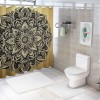 Shangniulu Shower Curtain, Flower Lace Circle Ornate Retro Pattern Eastern Universe Theme,  Fabric Bathroom Decor with Hooks