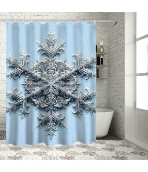 Shangniulu Shower Curtain, Retro Minimal Symmetrical Printing Shower Curtain,  Fabric Bathroom Decor with Hooks