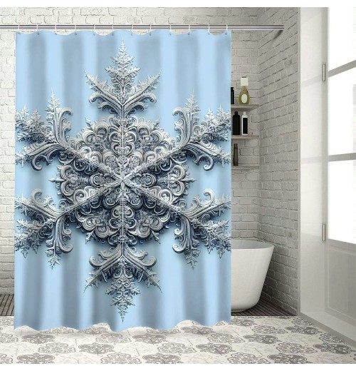 Shangniulu Shower Curtain, Retro Minimal Symmetrical Printing Shower Curtain,  Fabric Bathroom Decor with Hooks