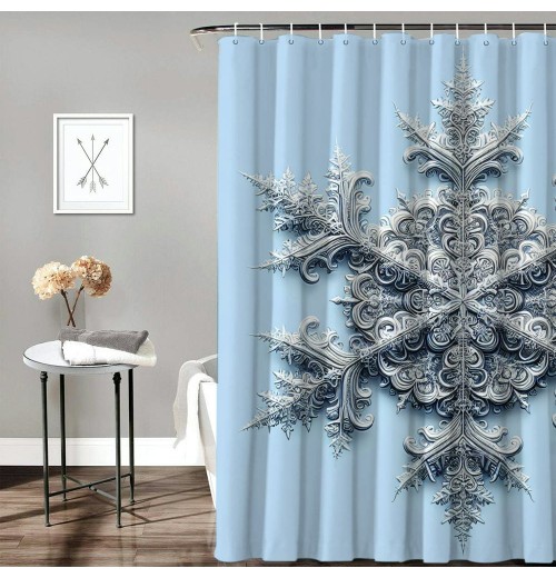 Shangniulu Shower Curtain, Retro Minimal Symmetrical Printing Shower Curtain,  Fabric Bathroom Decor with Hooks