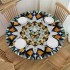 Shangniulu Boho Style Round Table cover, Colors Beautiful Butterfly Floral, Great for Buffet Tables, Parties, Holiday Dinners and More