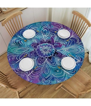 Shangniulu Gradient Colors Round Table cover, Watercolor Painting, Great for Buffet Tables, Parties, Holiday Dinners and More