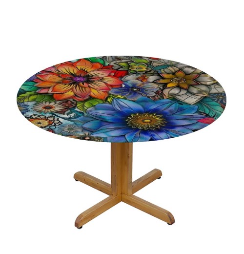 Shangniulu Round Table cover, Waterproof and Spill-Proof Washable Polyester Table, Great for Buffet Tables, Parties, Holiday Dinners and More