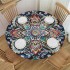 Shangniulu Bohemian Round Table cover, Waterproof and Spill-Proof Washable Polyester Table, Suitable for Polyester Reception Banquet Event Kitchen Dining