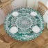 Shangniulu Grey and Teal Round Table with Elastic Edge, Design Space Geometric Center Point Boho Art,Table Decoration , Camping