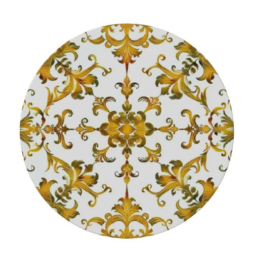 Shangniulu Round Table , Inspired Classic Print, Elastic Edge, Suitable for Dining Tables, self-Service Parties and Camping