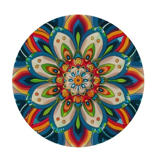 Shangniulu Printing Round Table with Elastic Edge, Abstract Flower Waterproof Design Round Table Cover, Table Decoration 