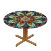 Shangniulu Printing Round Table with Elastic Edge, Abstract Flower Waterproof Design Round Table Cover, Table Decoration 