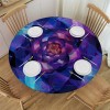 Shangniulu Mandala Round Table , Mystical Psychedelic Universe Flower in Space Motif Art Print, Elastic edge, Waterproof and wipeable, Suitable for restaurant kitchen parties