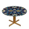 Shangniulu Printing Round Fitted Table, Abstract Aged Middle Age Renaissance Print, Elastic Edge, Suitable for Dining Tables, self-Service Parties and Camping