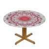 Shangniulu Round Table , Flower Design with Ombre Effect Elements, Elastic Edge, Waterproof and wipeable, for Dining Tables, Buffet Parties and Camping