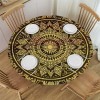 Shangniulu Round Table with Elastic Edge, Ornamental Traditional Graphic Artwork, Suitable for Restaurant Kitchen Parties