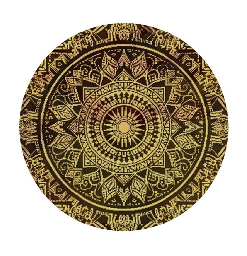 Shangniulu Round Table with Elastic Edge, Ornamental Traditional Graphic Artwork, Suitable for Restaurant Kitchen Parties