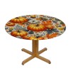 Shangniulu  Round Table Fitted Table Cover with Elastic Edged Pumpkin Leaves Pattern Waterproof Table  for Party Kitchen Dining Indoor Outdoor Table