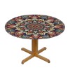 Shangniulu  Round Table Fitted Table Cover with Elastic Edged Ethnic Floral Mandala Retro Pattern Waterproof Table  for Party Kitchen Dining Indoor Outdoor Table