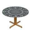 Shangniulu  Round Table Fitted Table Cover with Elastic Edged Retro Boho Indian Mandala Waterproof Table  for Party Kitchen Dining Indoor Outdoor Table