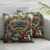 Shangniulu  New York Baseball Full Embroidery pillow Cover Outdoor Sports Decorative pillow Covers for Home Bedroom Living Room Boys Room Decor Gift pillowcase Square Cushion Covers