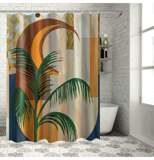 Shangniulu  Beautiful Floral Shower Curtain for Your Bathroom - Stylish Green Plant Shower Curtain for Bathroom Partitions, Decoration