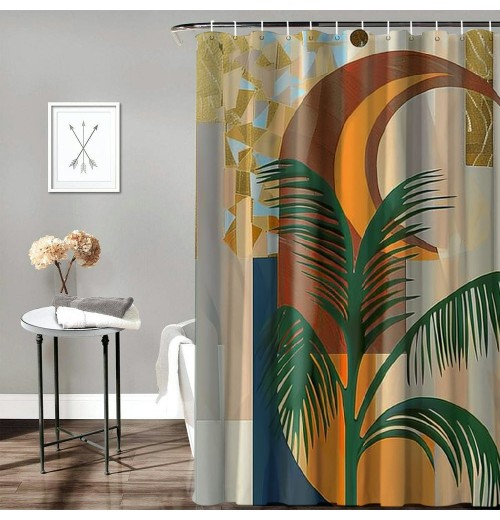 Shangniulu  Beautiful Floral Shower Curtain for Your Bathroom - Stylish Green Plant Shower Curtain for Bathroom Partitions, Decoration