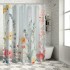 Shangniulu Beautiful Floral Shower Curtain for Your Bathroom - A Stylish Curtain That Fits Perfect to Every Bath Decor - Ideal to Brighten Up Your Cute Botanical Bathroom at Home with Plants