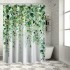 Shangniulu Beautiful Floral Shower Curtain for Your Bathroom - Stylish Green Plant Shower Curtain for Bathroom Partitions, Decoration