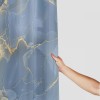 Shangniulu Stall Shower Curtain with Hooks Shower Stall Curtain Light Blue Marble Gold Shower Curtain for Bathroom/RV and Camper